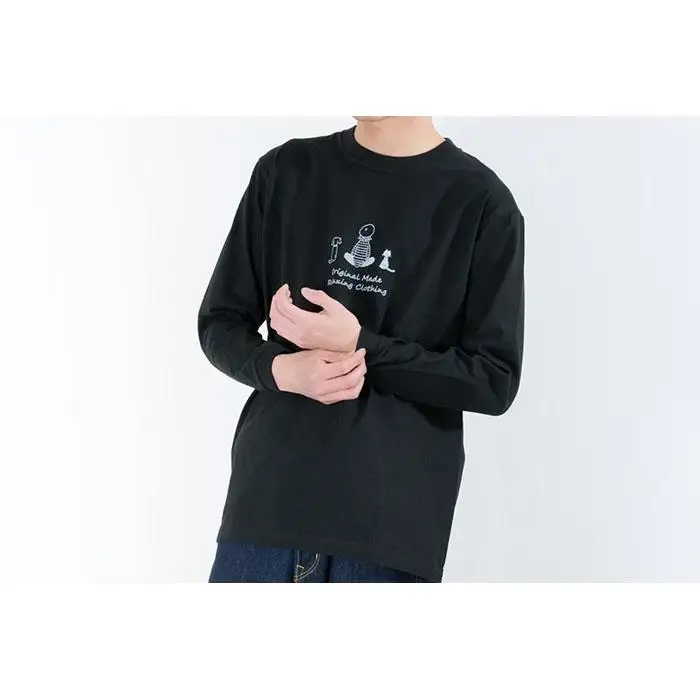 《0》レディースM　TimeロングTシャツ　BLACK