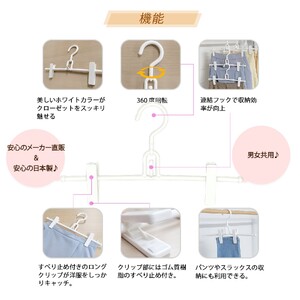  収育のススメ クリップハンガー連結式 8本組 ホワイト | 収納 ハンガー シンコハンガー株式会社 