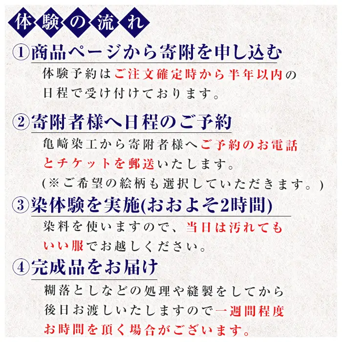 ＜体験チケット＞ミニ大漁旗の染め体験♪白色の大漁旗に自由に色を塗れます！伝統工芸を身近に体験 親子体験可能【亀﨑染工】【00-085-01】