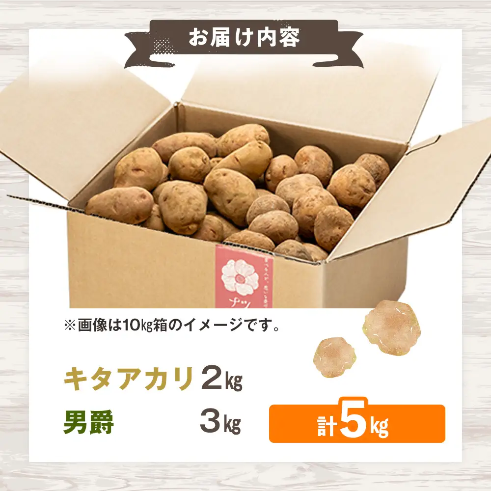 【先行予約】秋の旬 じゃがいも２種食べ比べ ５kg ピンクの八百屋〜ナツやさい〜  | 北海道津別町