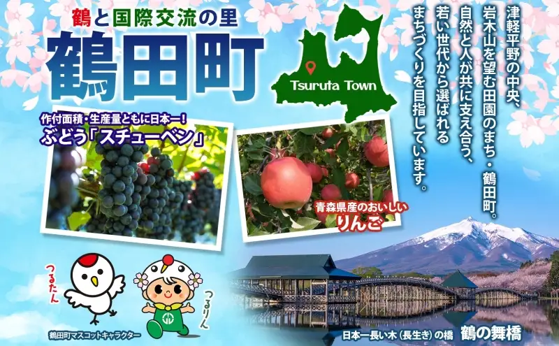  津軽鶴田町産 完熟スチューベン 原液 720ml × 6本 ストレート スチューベン ぶどうジュース 100% 完熟 甘い 果実飲料 詰め合わせ ギフト 葡萄 濃厚 ご当地 青森県 鶴田町