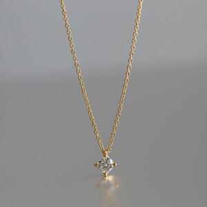 K18イエローゴールド【ラボグロウンダイヤモンドネックレス】0.2ct 4本たてづめデザイン 長さ40cm LAB-K18-002 ネックレス