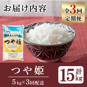 【令和8年産】＜3か月定期便＞特別栽培米 つや姫 5kg×3回(合計15kg) お米 おこめ 米 コメ 白米 ご飯 ごはん おにぎり お弁当 頒布会【農事組合法人若木の里】ta547