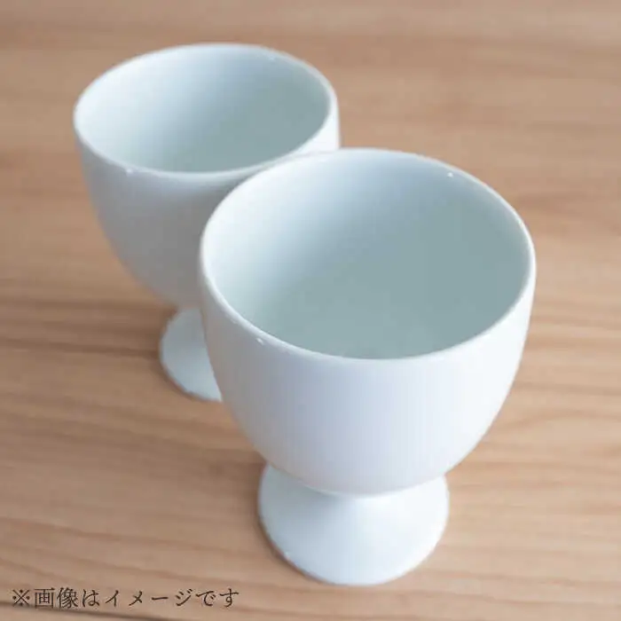 【波佐見焼】ワインカップ 2点セット ホワイト UTAGE 【藍染窯】 ペア カップ フリーカップ 脚付き ゴブレット アンティーク [JC95]