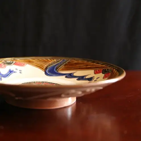 【陶芸工房ふじ】７寸皿（波魚）重ね焼き