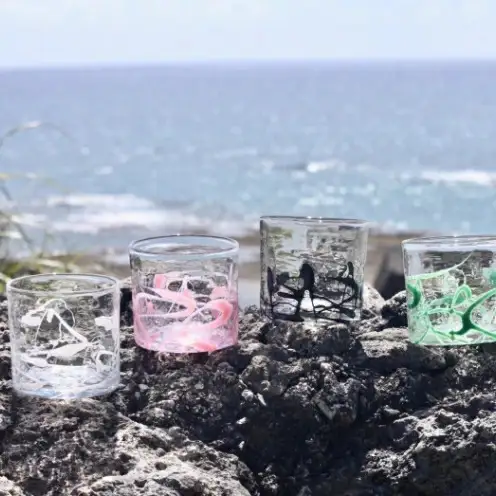 【RYUKYU GLASS WORKS 海風】ポロロカロック（ピンク）