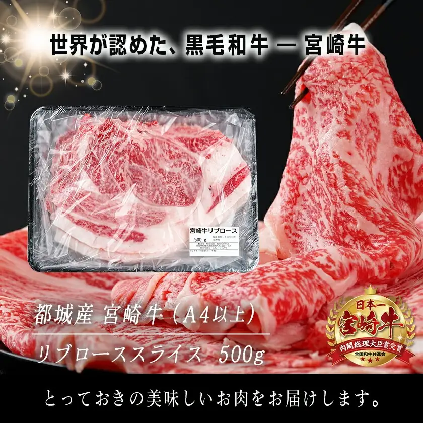 宮崎牛リブローススライス500g〔AO-2501〕_(都城市) 都城産 宮崎牛 リブローススライス 500g 