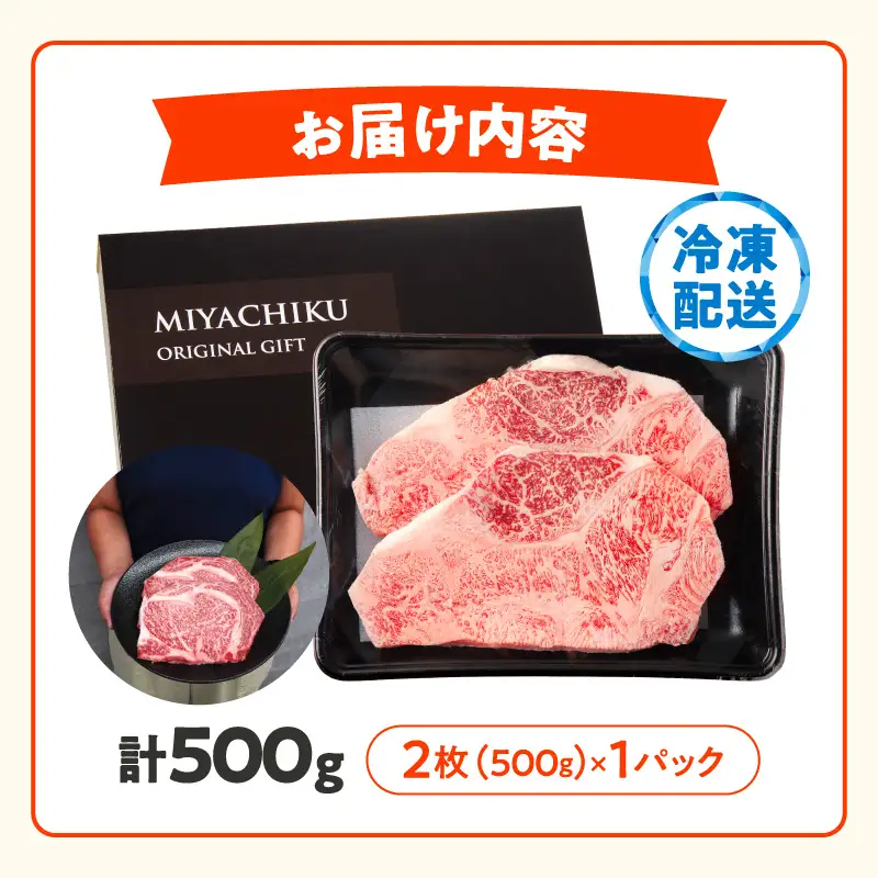 【畜産農家応援】≪数量限定≫宮崎牛ロースステーキ(計500g) 肉 牛 牛肉 焼肉 国産_T030-1076