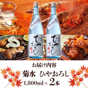 【先行予約】期間限定   菊水　純米吟醸　ひやおろし（1,800ml×2本） E33_01