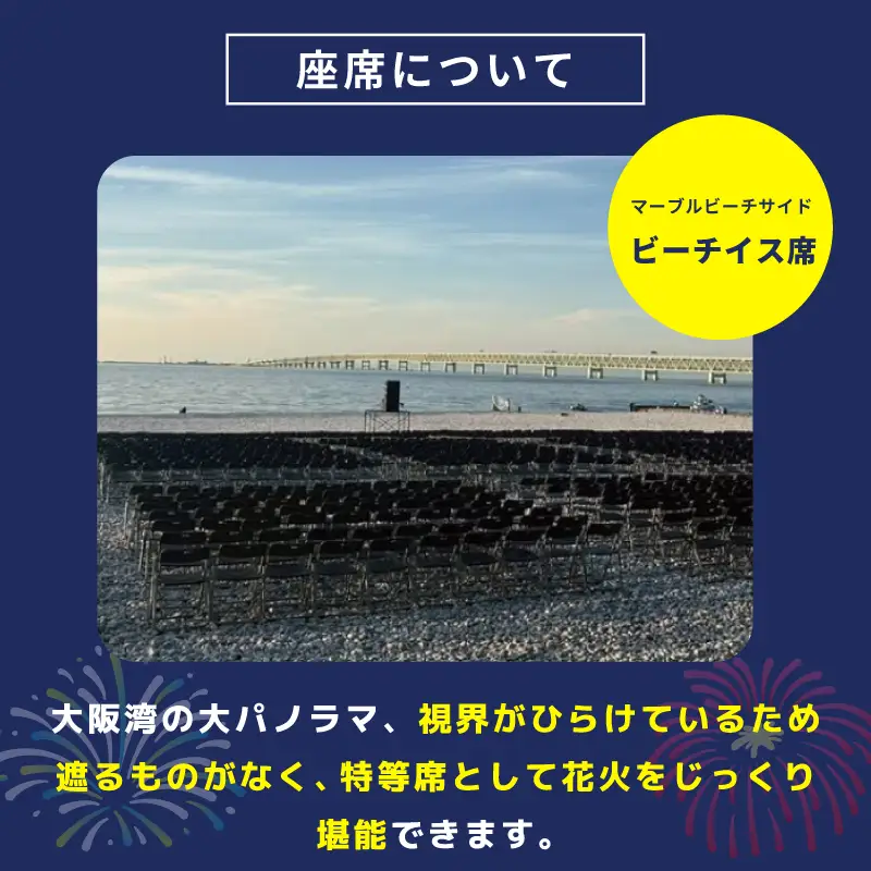大阪芸術花火2026 観覧チケット マーブルビーチサイド ビーチイス席