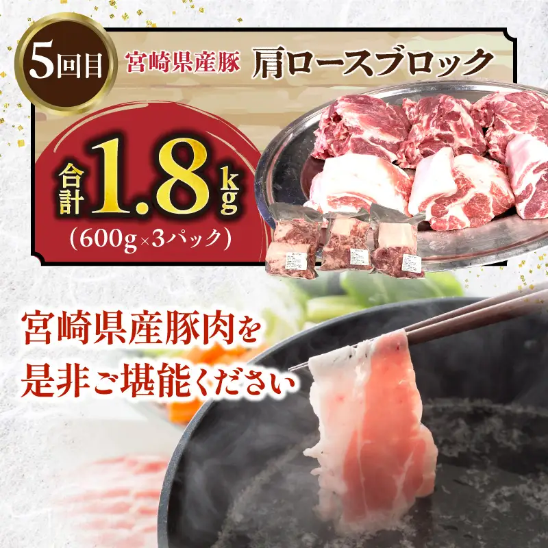 【全5回】豚肉定期便 バラ ロース 切り落とし ヒレ 肩ロース