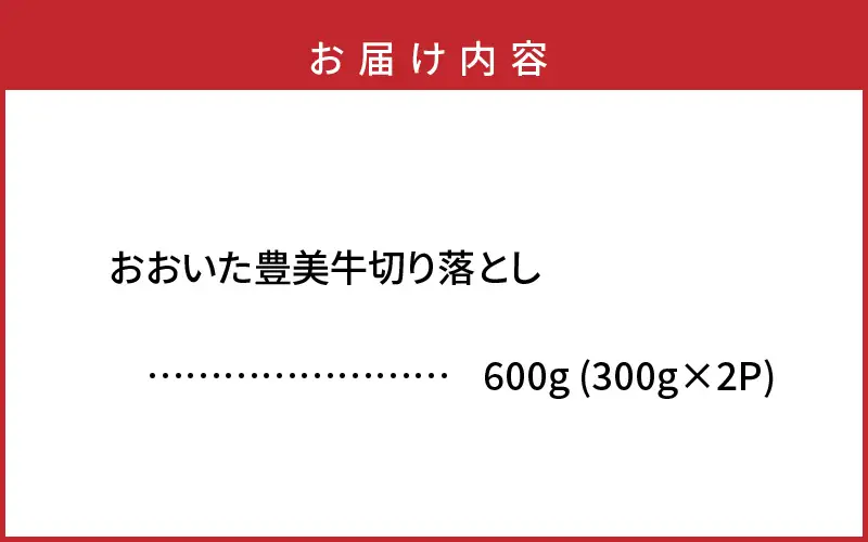 おおいた豊美牛切り落とし 600g (300g×2P)和牛 切落し 国産 和牛 大分県産 和牛_2264R