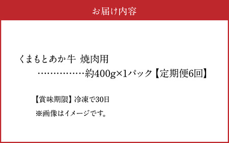 1-1318【定期便6回】　GI認証　くまもとあか牛　焼肉用　約400ｇ