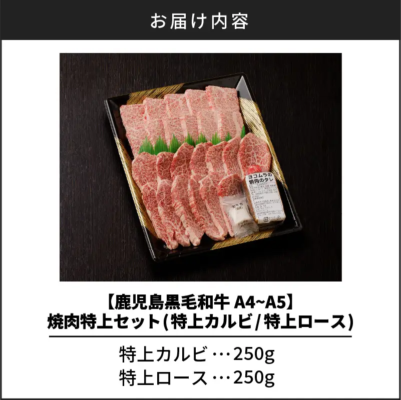 【 鹿児島 黒毛和牛 A4 ～ A5 】 焼肉 特上 セット ( 特上カルビ / 特上ロース ) K189-007 肉 牛肉 冷凍