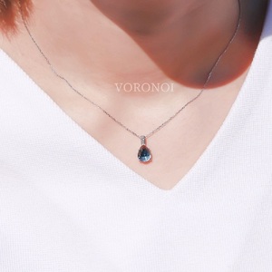 K18WG ロンドンブルートパーズ ローズカット ダイヤモンドネックレス MINAMOセッティング VO0073PK18WG