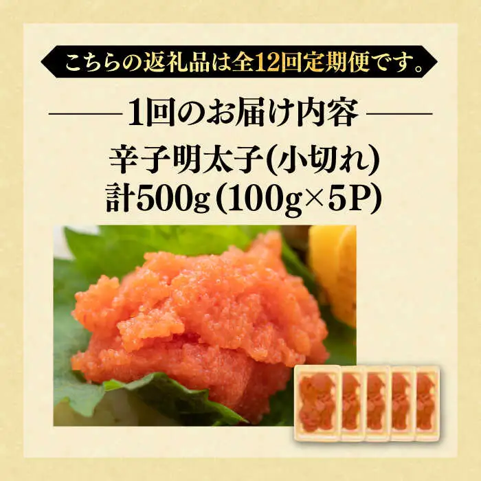 【全12回定期便】【訳あり】辛子明太子 小切500g（100g×5p）明太子 めんたいこ おつまみ おかず [ABBP126]