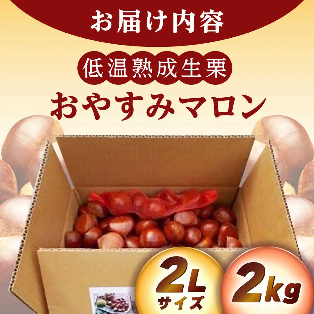 【先行予約】おやすみ栗（マロン）2kg（2Lサイズ） / 恵那市 / えな笠置山栗園 [AUAV001]