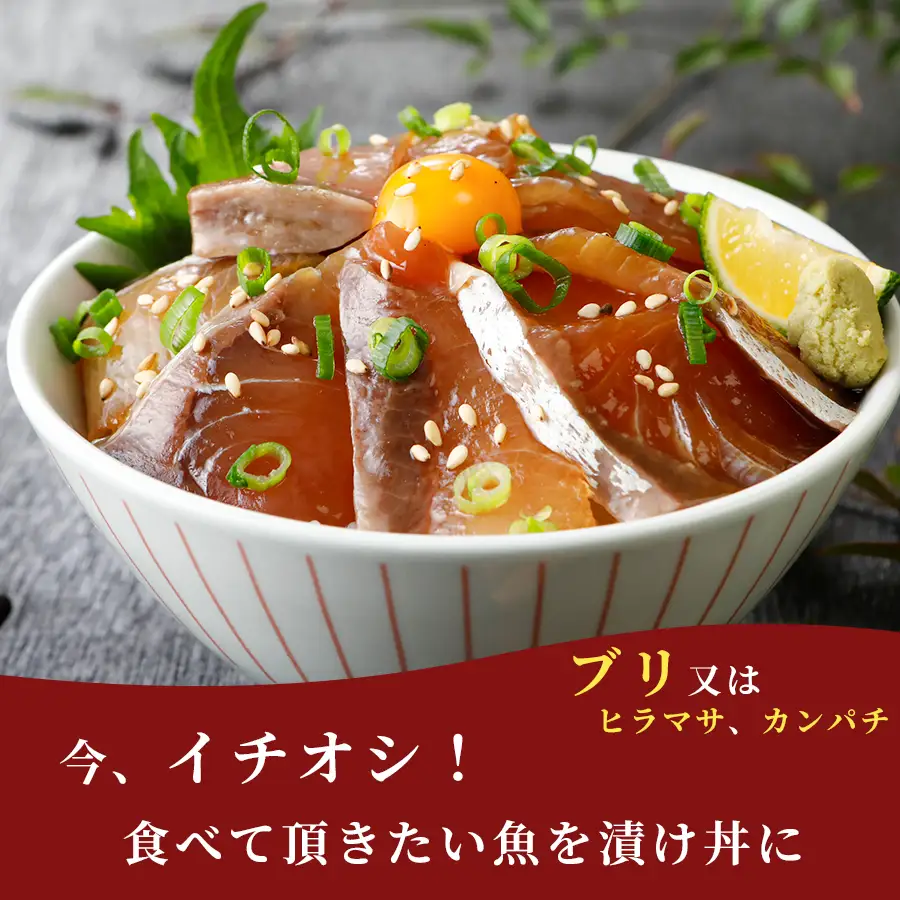 魚かつ自家製　山口の海鮮漬け丼(はまち、ひらまさ、マグロ系等)3種×各2パック入 酒の肴に海鮮丼に茶漬けに飯ともに