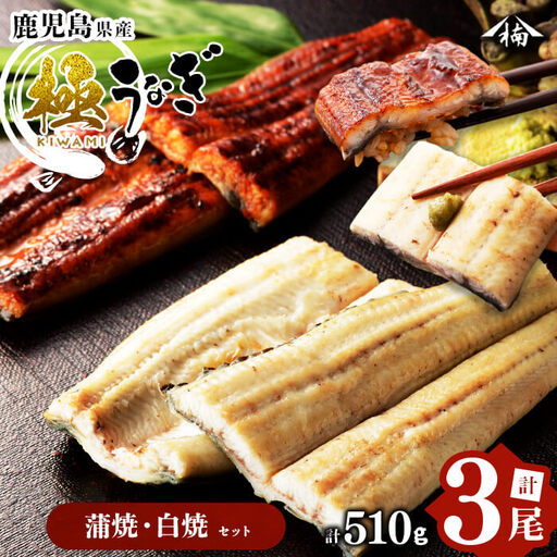 楠田の極うなぎ 蒲焼き2尾・白焼き1尾170g以上×3尾(510g以上) うなぎ 鰻 ウナギ 国産 鹿児島県産 九州産 蒲焼き 白焼き 冷凍 うな重 ひつまぶし b2-011