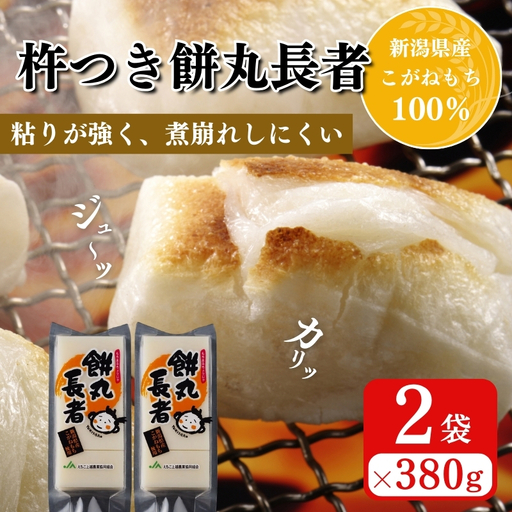切り餅 餅丸長者 8枚入り 380g×2 (新潟県上越市産) 餅 もち 手づくり百人協同組合