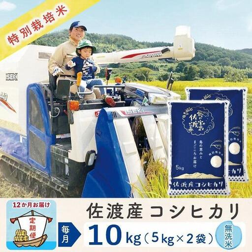 【令和8年産新米 12ヶ月】佐渡島産コシヒカリ 無洗米 10kg 特別栽培米