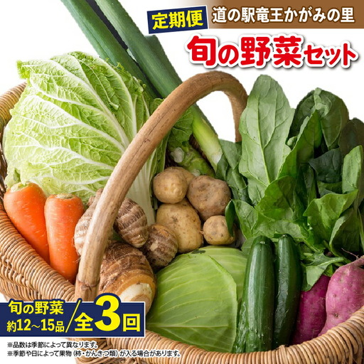 【定期便】道の駅 竜王 かがみの里 旬の野菜セット 全3回