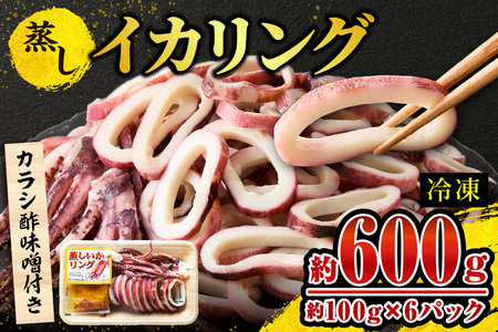 蒸しイカリング カラシ酢味噌付き 約100g×6P 合計約600g いか イカ 10-23