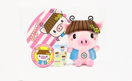 [非売品] 田原本町 公式キャラクター 「タワラモトン」 オフィシャルグッズ 詰め合わせ 限定 12セット / マスコット キャラ ぶた 田原本町役場 ゆるキャラ ぬいぐるみ ご当地 奈良県