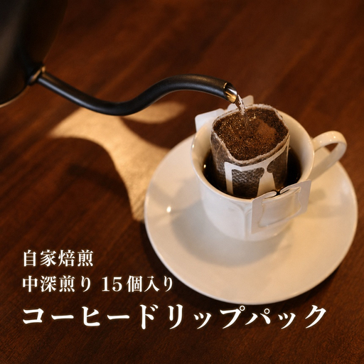 [注文後に焙煎] 自家焙煎コーヒードリップバッグ中深煎り 15個｜珈琲 焙煎 ドリップコーヒー 