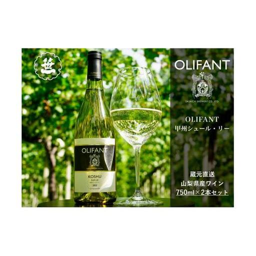 【山梨ワイン】蔵元直送「OLIFANT甲州シュール・リー750ml×2本セット」