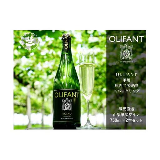 【山梨ワイン】蔵元直送「OLIFANT甲州瓶内二次発酵スパークリング750ml×2本セット」