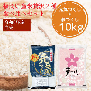 【ふるさと納税】令和8年産 福岡県産 米 食べ比べ＜白米＞セット「夢つくし」と「元気つくし」2種類 計10kg入り [a8472] 株式会社 ゼロプラス 【返礼品】添田町 ふるさと納税
