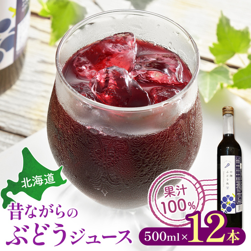 北海道 昔ながらのぶどうジュース12本 ジュース ぶどう 無添加ジュース 果汁100%ジュース 国産ジュース