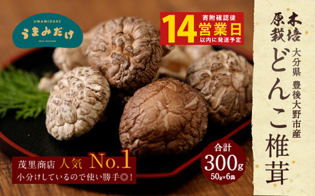 015-958x1 [14営業日以内発送] 原木椎茸 どんこ椎茸 小袋セット 300g(50g×6袋)うまみだけ
