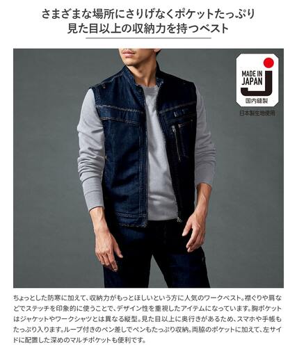 デニムベスト 3Lサイズ No.781-06