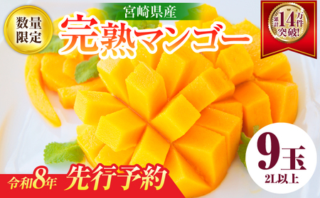 オンライン決済限定 リピーター続出!!宮崎県産 完熟 マンゴー 2L以上×9玉_IE5-25