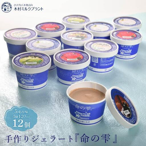 手作り ジェラート 12個セット 命の雫 木村ミルク アイス ジェラート