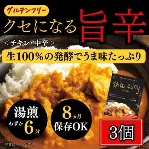 発酵スパイスカレー3個 ★5種のスパイスと白山麓のW発酵 芳醇な香り＆クセになる旨辛 グルテンフリー_惣菜・加工品 カレー  _【配送不可地域：離島】【1376651】
