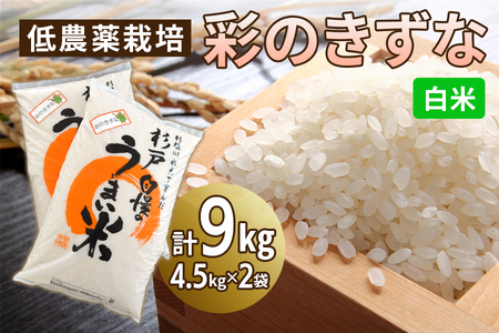 低農薬栽培の彩のきずな[白米]9kg (4.5kg×2袋)|おいしい お米 コメ こめ ご飯 ごはん お取り寄せ 直送 贈り物 贈答品 ふるさと納税 埼玉 杉戸 [0655]