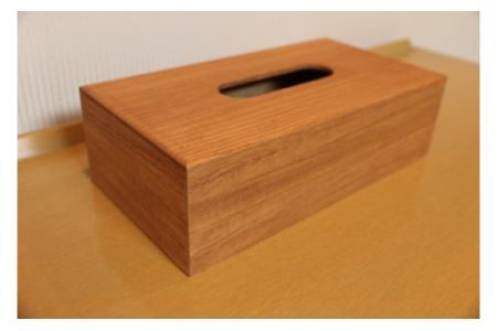 熟練桐たんす職人が手作りした桐のティッシュカバー[オイル塗装(ブラウン)]