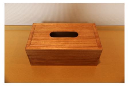 熟練桐たんす職人が手作りした桐のティッシュボックス(大)[オイル塗装(ブラウン)]