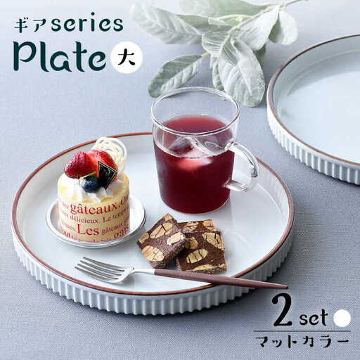 【波佐見焼】【ギアシリーズ】マットカラープレート（大）2枚セット（ホワイト２枚）食器 皿【大新窯】[DC127] 波佐見焼