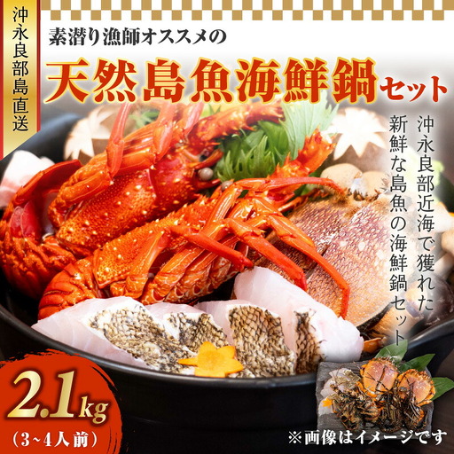 沖永良部島直送！素潜り漁師オススメの天然島魚 海鮮鍋セット2.1キロ（3～4人前） W030-013u 魚 冷凍 海鮮