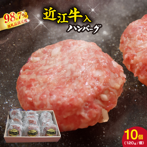 近江牛入（生）ハンバーグ【1.2kg（120ｇ×10個）】【AG09W】