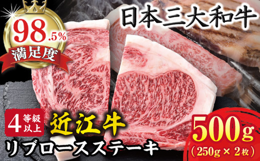 近江牛 リブロース ステーキ 500g (250g × 2枚) [BS04W] ステーキ 4等級以上
