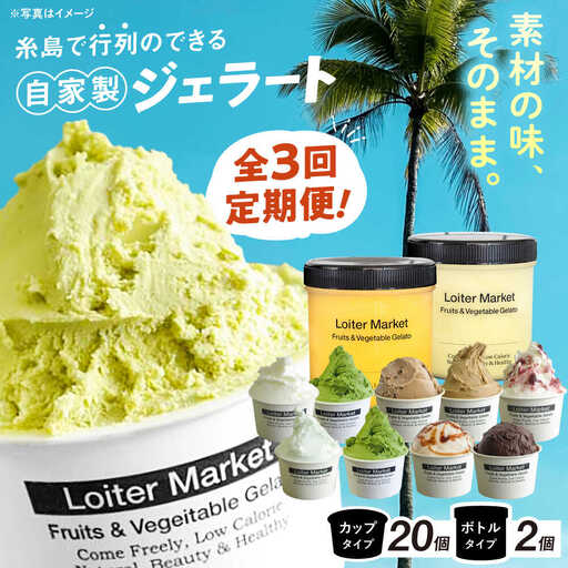 【全3回定期便】 ジェラート カップ 10個 ボトル 2個 アイス ジェラートセット [AGD010]
