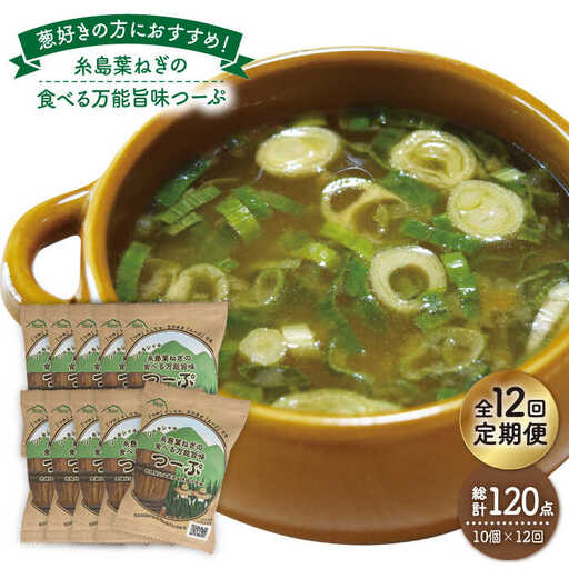 【 全12回 定期便 】 糸島 葉ねぎ の 食べる 万能 旨味つーぷ 10個 《糸島》 【Carna】 [ALA037]