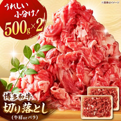 博多和牛 切り落とし 1000g [500g×2] 桂川町/株式会社 MEAT PLUS [ADAQ006]