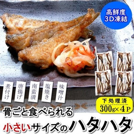 小さいサイズのハタハタ 計1.2kg(300g×4パック)下処理済 小分け 煮付け 塩焼き 唐揚げ [配送不可地域:離島]