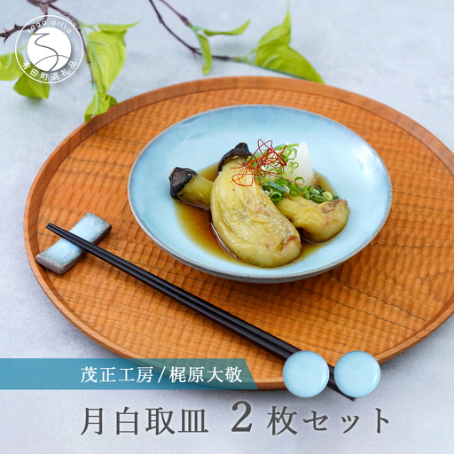 有田焼 月白取皿 2枚セット【梶原大敬 茂正工房】器 うつわ 食器 皿 取皿 菓子皿 デザート皿 2枚 セット ペア 青磁 月白 青 夏 上品 シンプル 作家 ろくろ 電子レンジ対応 | 30000円以内 3万円以内 | ak025
